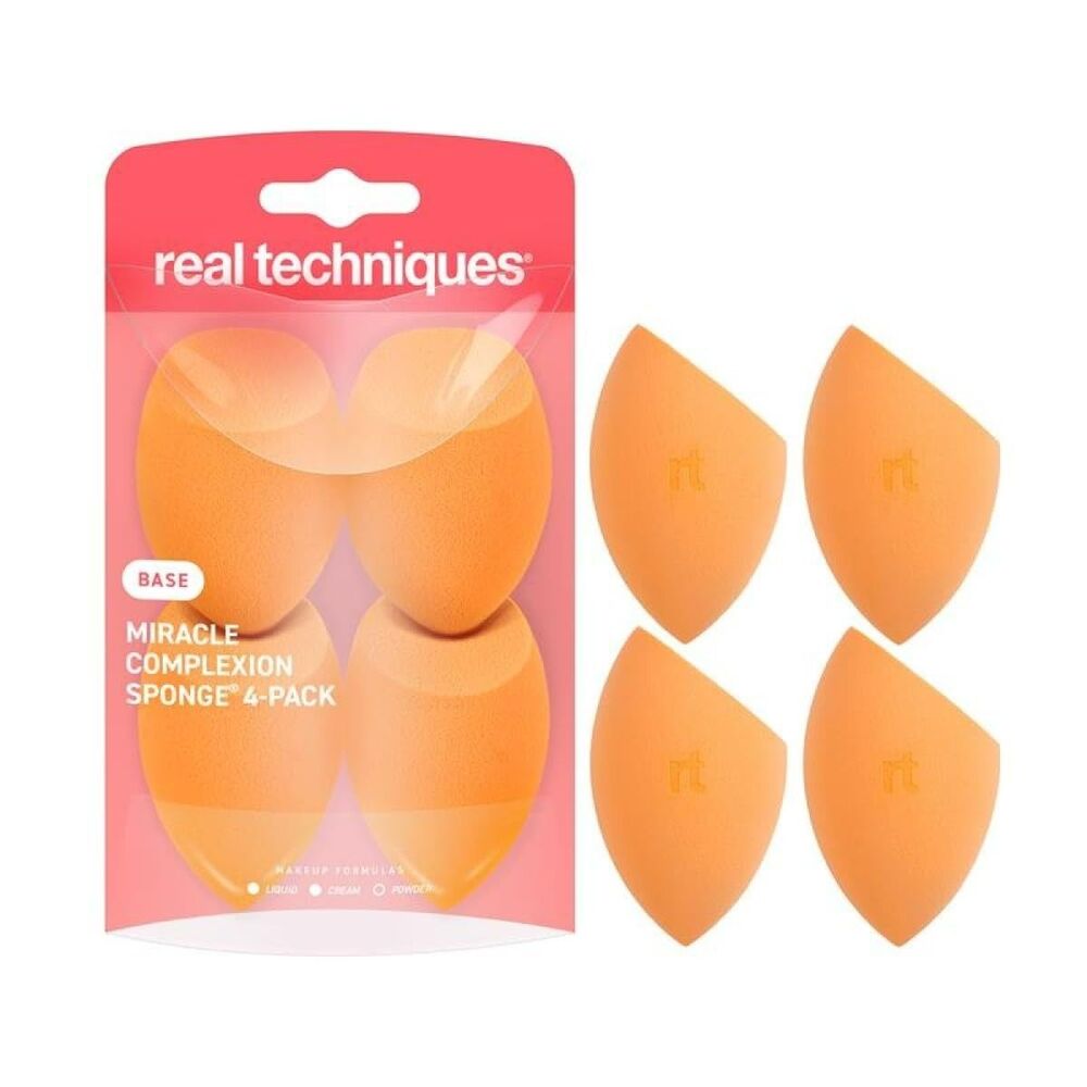 4-Pack Real Techniques Miracle Complexion Sponge Orange Makeup Blending Sponge